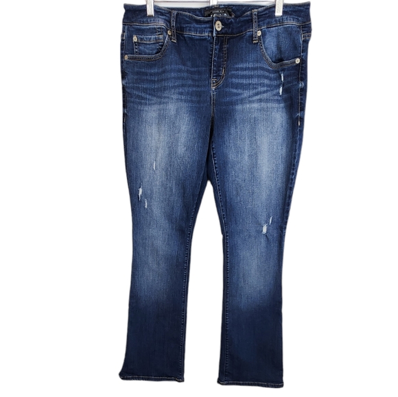 Torrid Slim Boot Cut Jean Premium Stretch Distressed Medium Wash 14 Regular - Picture 2 of 11